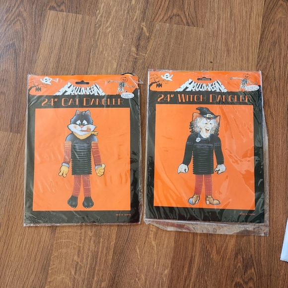 Vintage Halloween 1980s Honeycomb Die Cut Cat Witch Crepe Paper Dancer Spooky - Picture 2 of 12